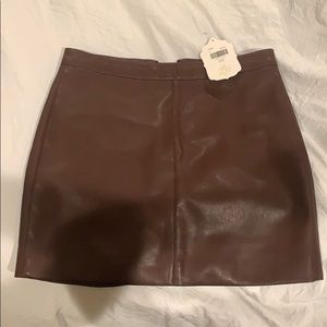 altar’d state brown leather skirt